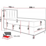 Επενδυμένο κρεβάτι Junior Maja I-Mple-Aristera-100 x 200