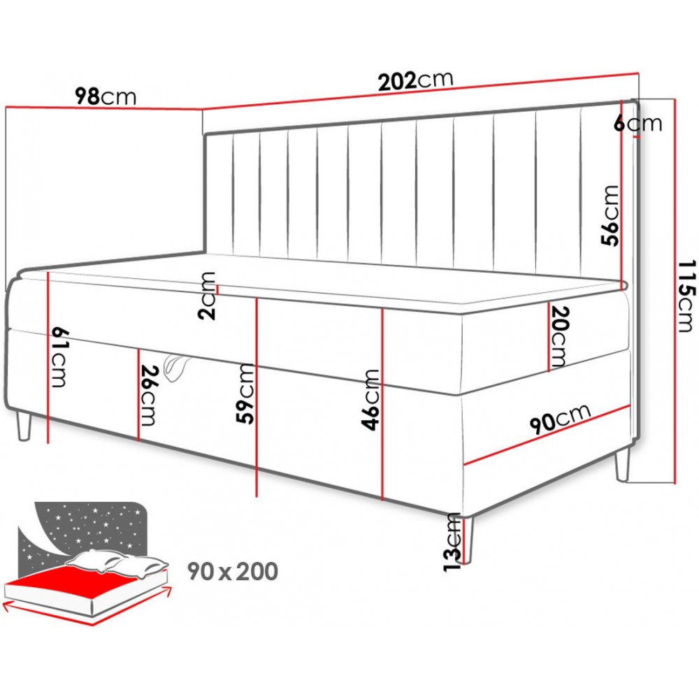 Καναπές κρεβάτι Junior Maja II-Mauro-90 x 200