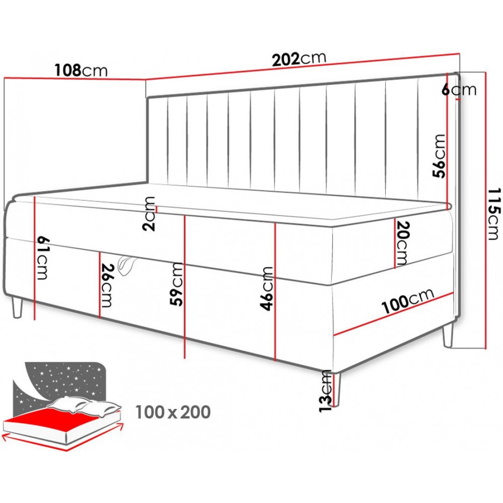 Καναπές κρεβάτι Junior Maja II-Mauro-100 x 200