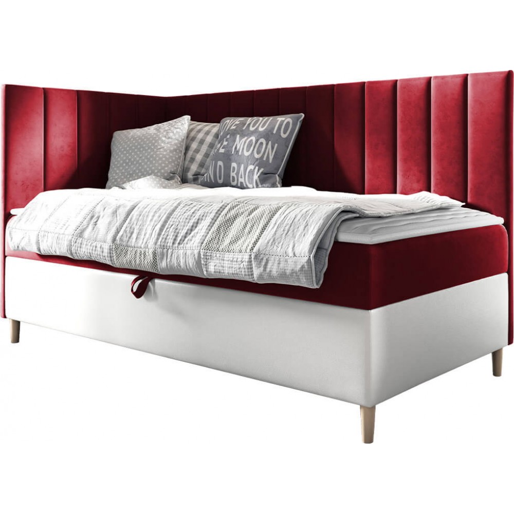 Καναπές κρεβάτι Junior Maja III-Kokkino-90 x 200-Aristera