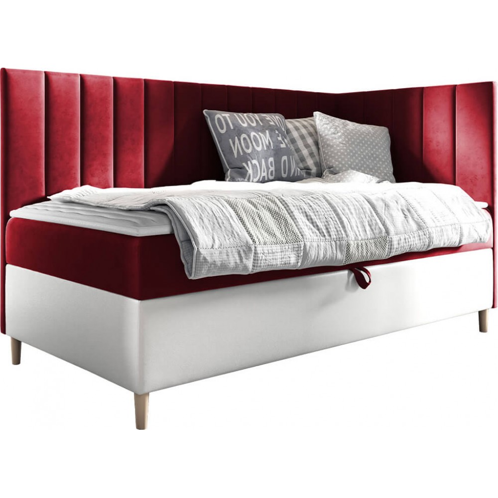 Καναπές κρεβάτι Junior Maja III-Kokkino-100 x 200-Deksia