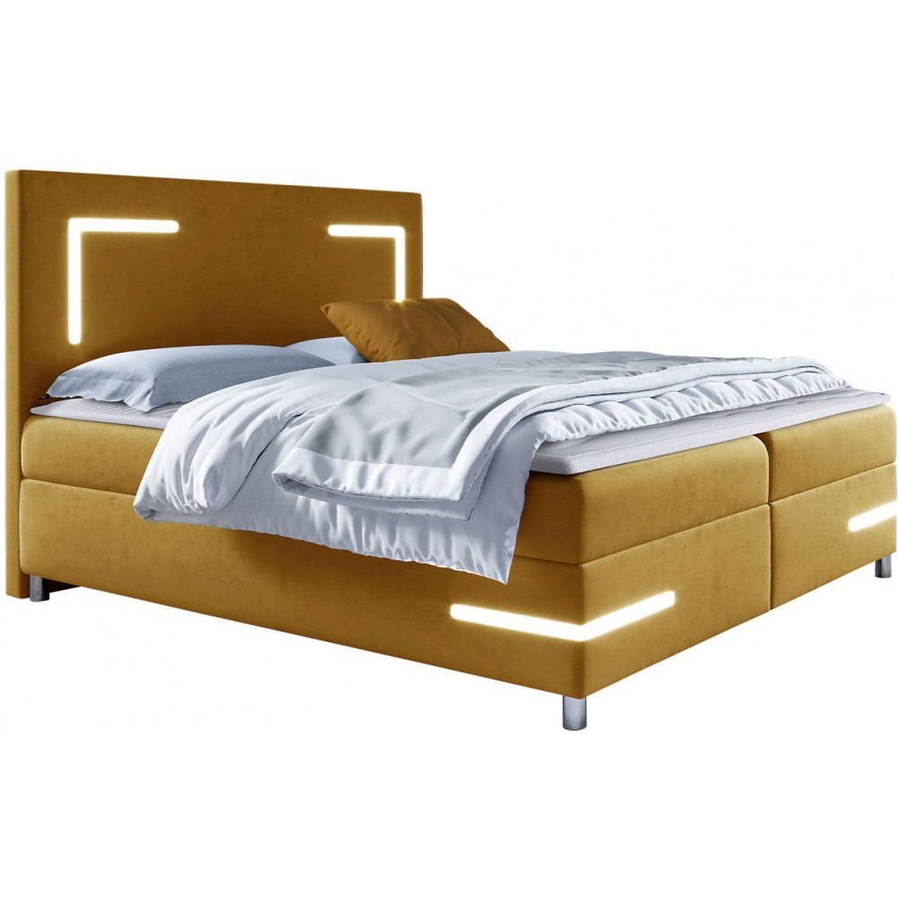 Επενδυμένο κρεβάτι Delos-Moustardi-160 x 200