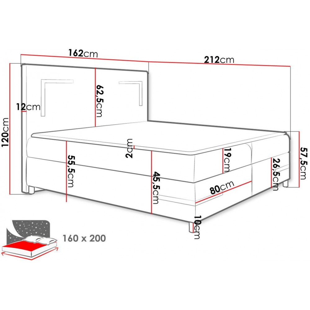 Επενδυμένο κρεβάτι Delos-Moustardi-160 x 200