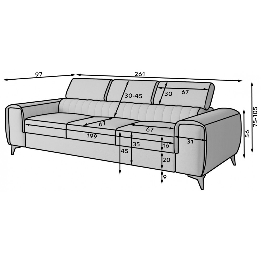 Καναπές - Κρεβάτι Laurence-Prasino