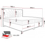 Επενδυμένο κρεβάτι Prowansja-Kafe-160 x 200