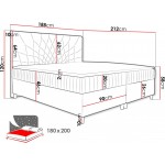 Επενδυμένο κρεβάτι Prowansja-Kafe-180 x 200