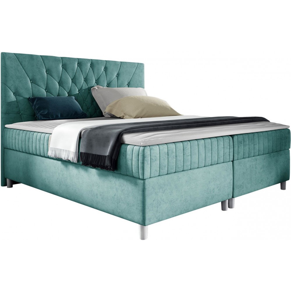 Επενδυμένο κρεβάτι Prowansja-Petrol-160 x 200