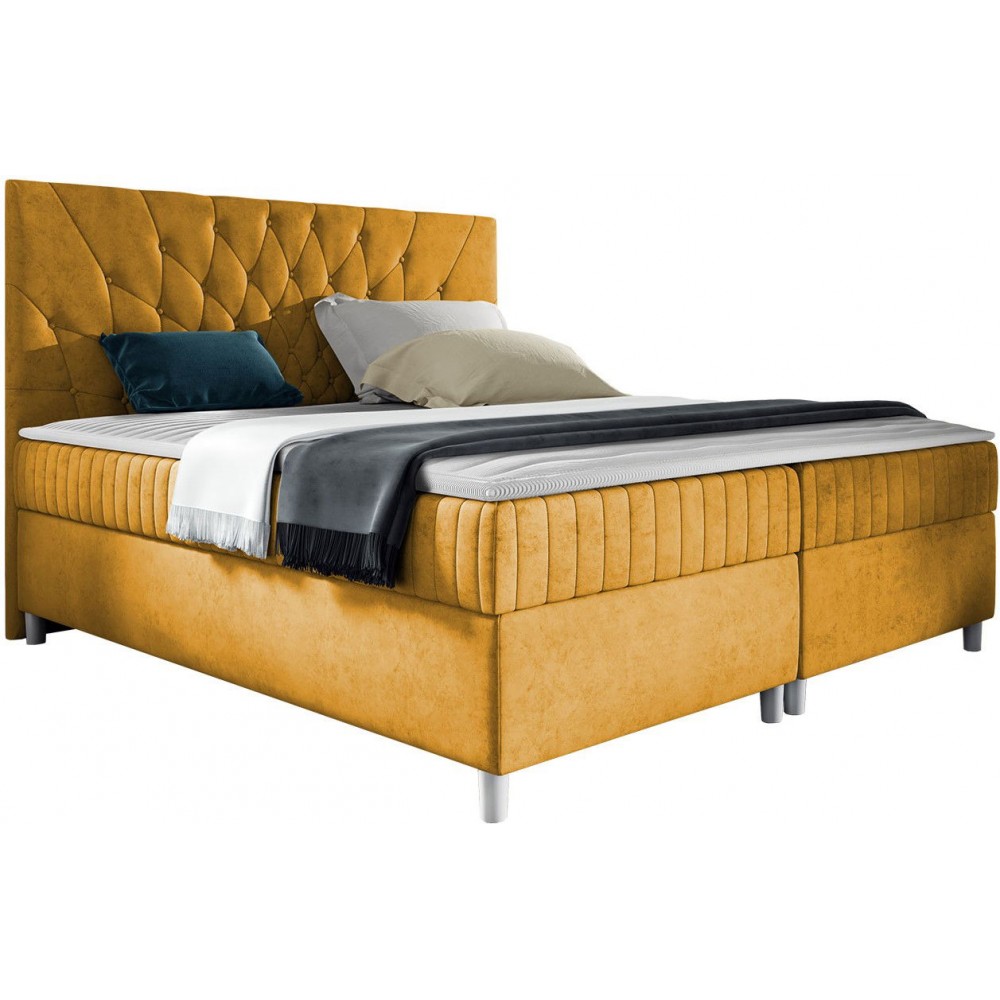 Επενδυμένο κρεβάτι Prowansja-Moustardi-160 x 200