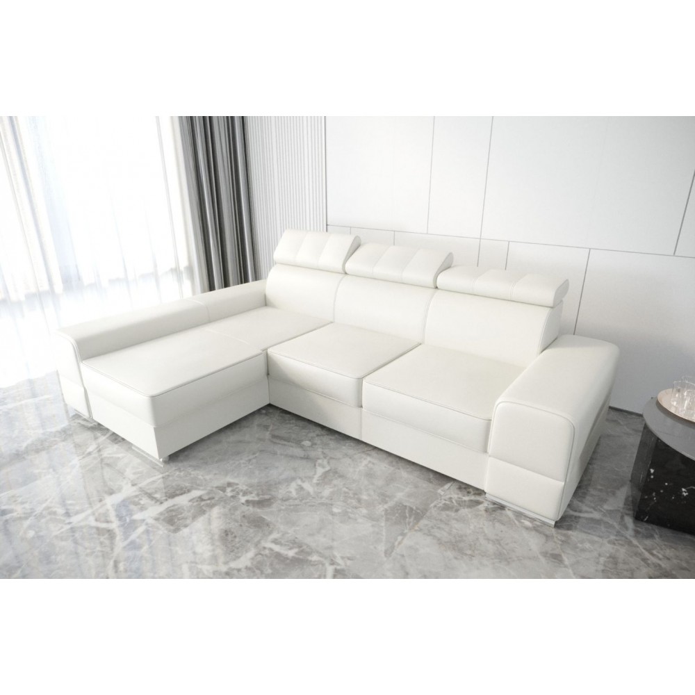 Γωνιακός Καναπές Dren Eco LTHR -Leuko-Αριστερή