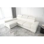 Γωνιακός Καναπές Dren Eco LTHR -Leuko-Αριστερή