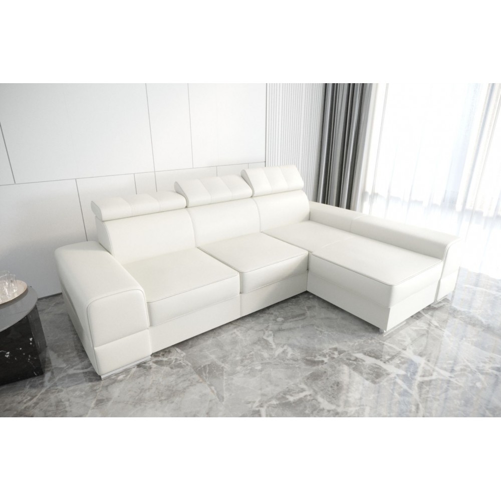 Γωνιακός Καναπές Dren Eco LTHR -Leuko-Δεξιά