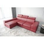 Γωνιακός Καναπές Dren LTHR -Kokkino-Αριστερή