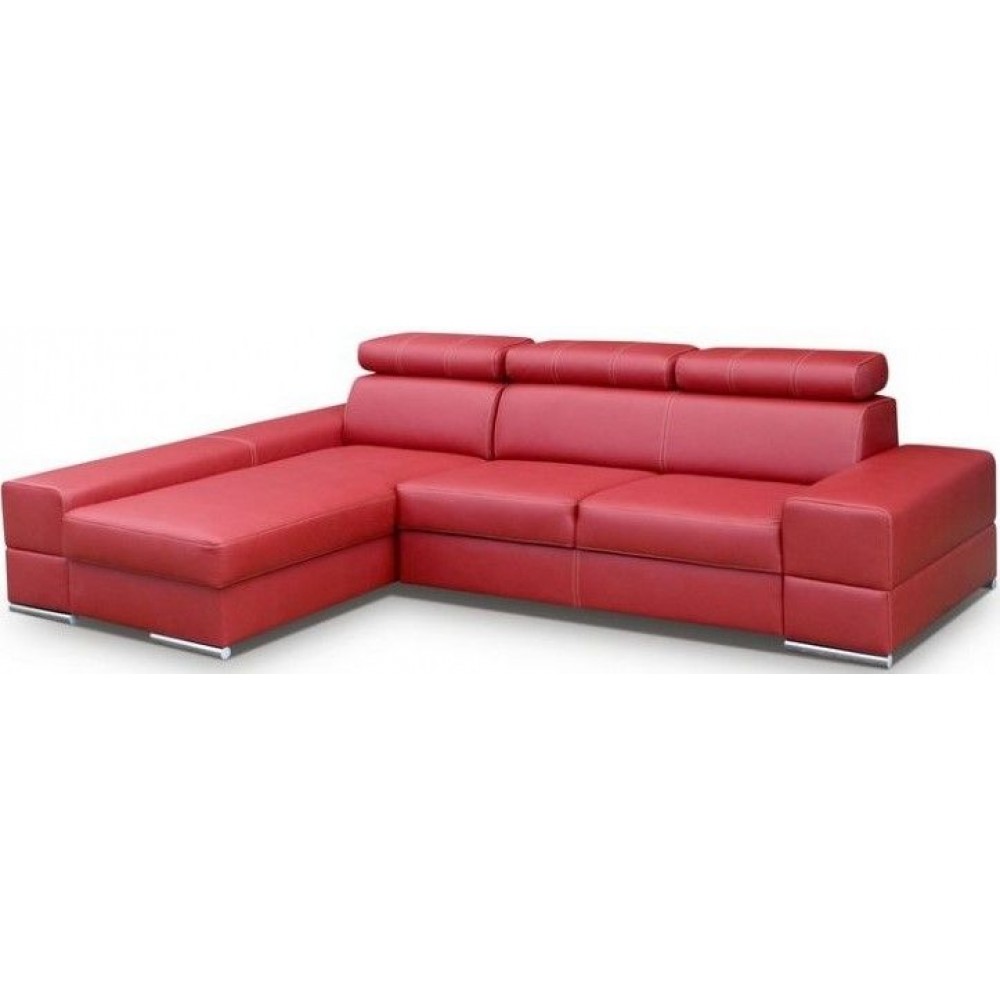 Γωνιακός Καναπές Dren LTHR -Kokkino-Αριστερή