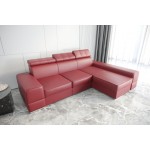 Γωνιακός Καναπές Dren LTHR -Kokkino-Δεξιά