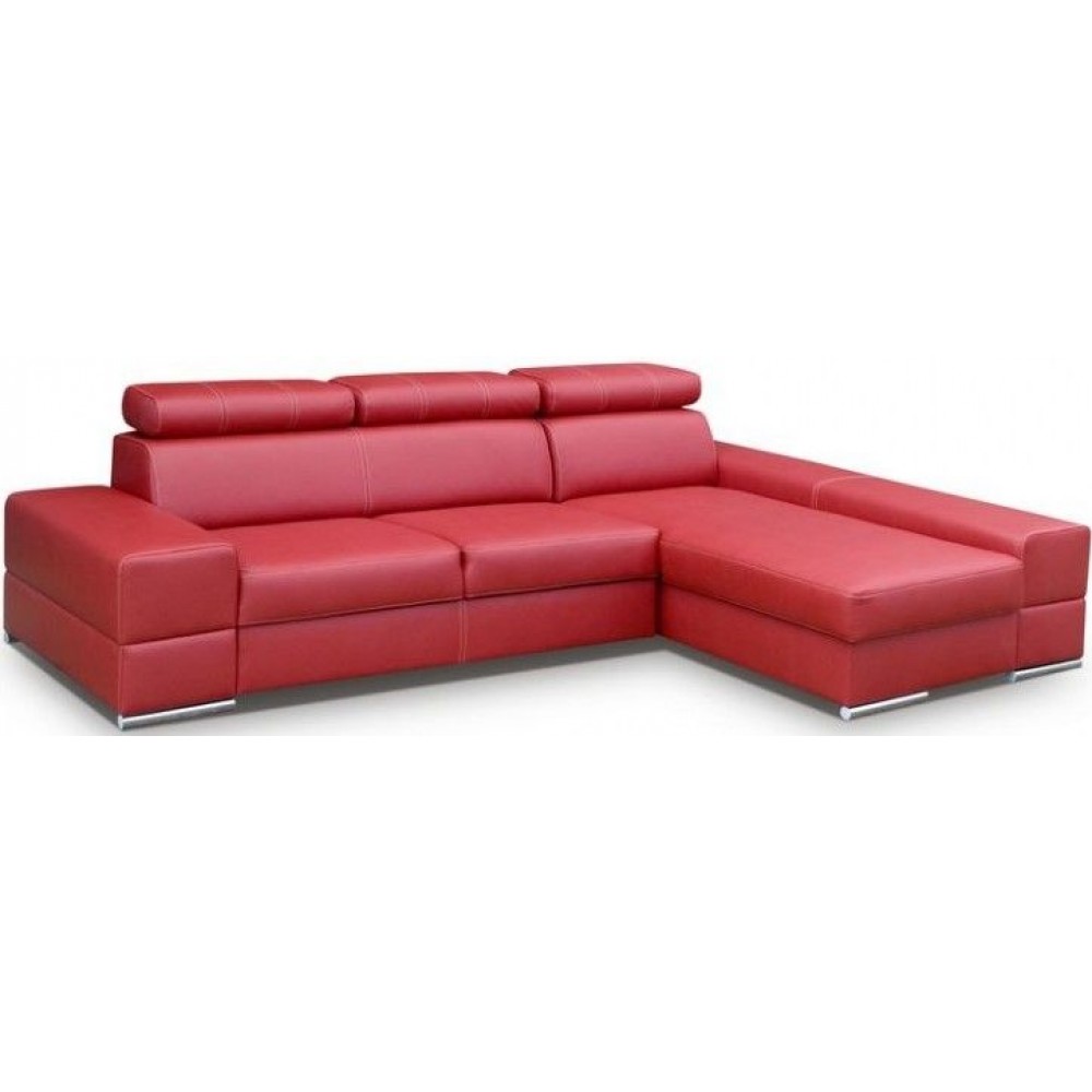 Γωνιακός Καναπές Dren LTHR -Kokkino-Δεξιά