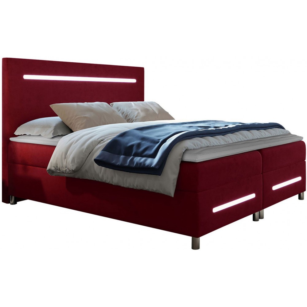 Επενδυμένο κρεβάτι Enter-Kokkino-140 x 200