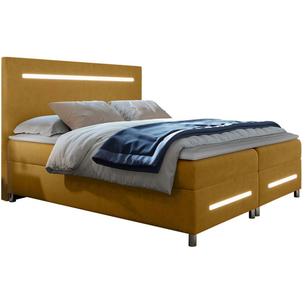 Επενδυμένο κρεβάτι Enter-Moustardi-180 x 200