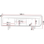 Έπιπλο τηλεόρασης Cristal-Mauro-Μήκος: 160 εκ.