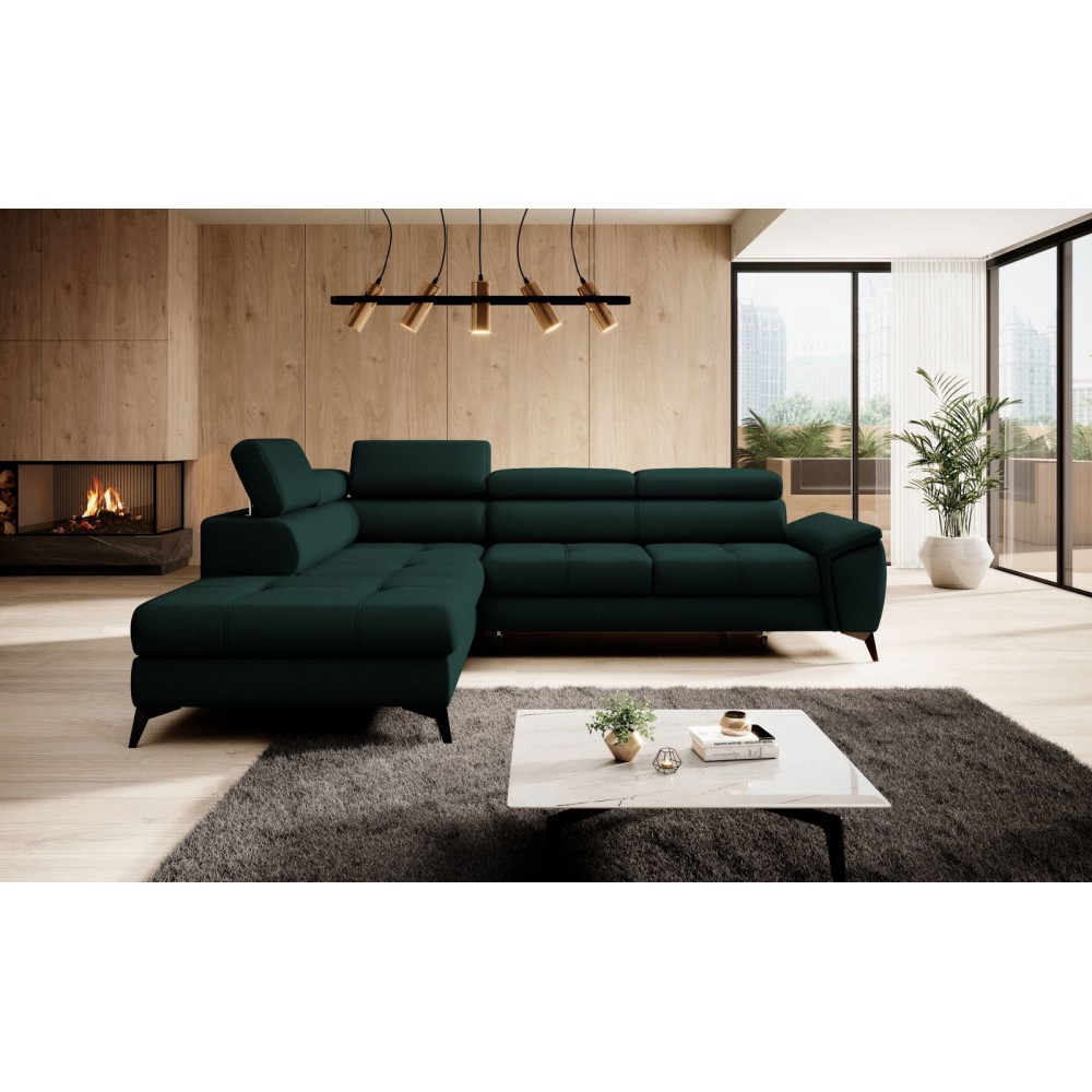 Γωνιακός καναπές Cacao-Kyparissi-Αριστερή