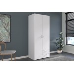 Ντουλάπα Dorm δίφυλλη-Leuko-Χωρίς πατάρι