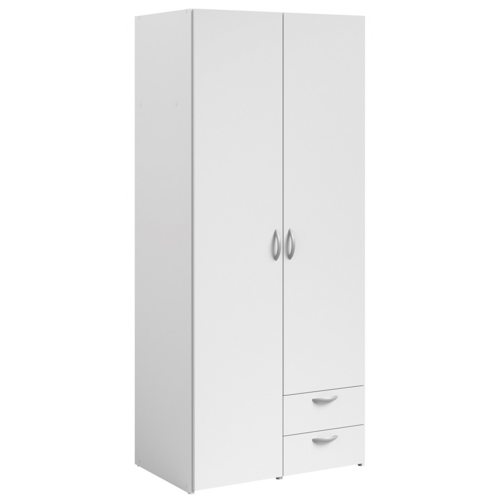 Ντουλάπα Dorm δίφυλλη-Leuko-Χωρίς πατάρι