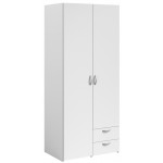 Ντουλάπα Dorm δίφυλλη-Leuko-Χωρίς πατάρι