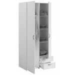 Ντουλάπα Dorm δίφυλλη-Leuko-Χωρίς πατάρι