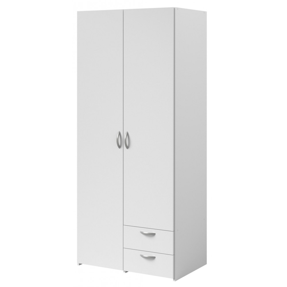 Ντουλάπα Dorm δίφυλλη-Leuko-Χωρίς πατάρι