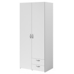 Ντουλάπα Dorm δίφυλλη-Leuko-Χωρίς πατάρι