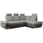 Γωνιακός καναπές Alcare L-Δεξιά-Gkri anoixto - Gkri skouro