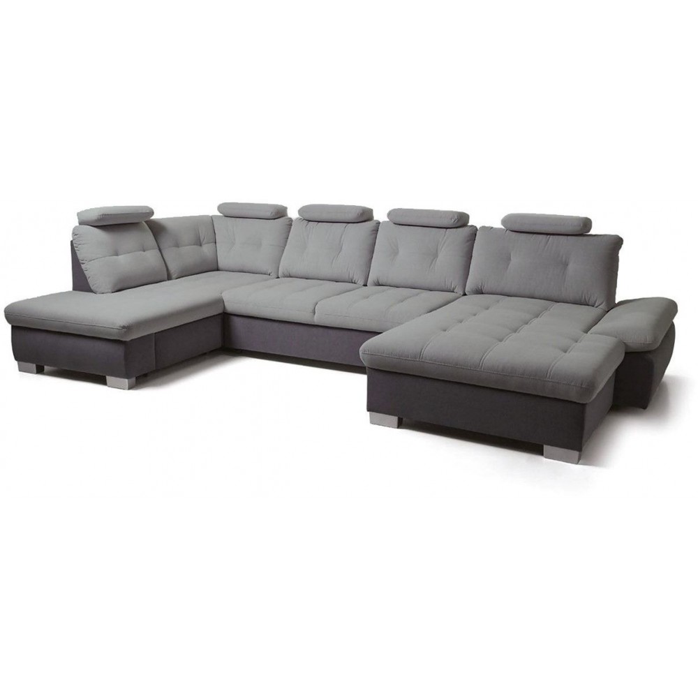 Γωνιακός καναπές Alcare XL-Αριστερή-Gkri anoixto - Gkri skouro