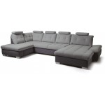 Γωνιακός καναπές Alcare XL-Αριστερή-Gkri anoixto - Gkri skouro