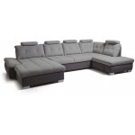 Γωνιακός καναπές Alcare XL-Δεξιά-Gkri anoixto - Gkri skouro