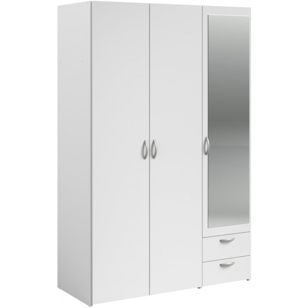 Ντουλάπα Dorm τρίφυλλη με καθρέπτη-Leuko