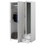 Ντουλάπα Dorm τρίφυλλη με καθρέπτη-Leuko