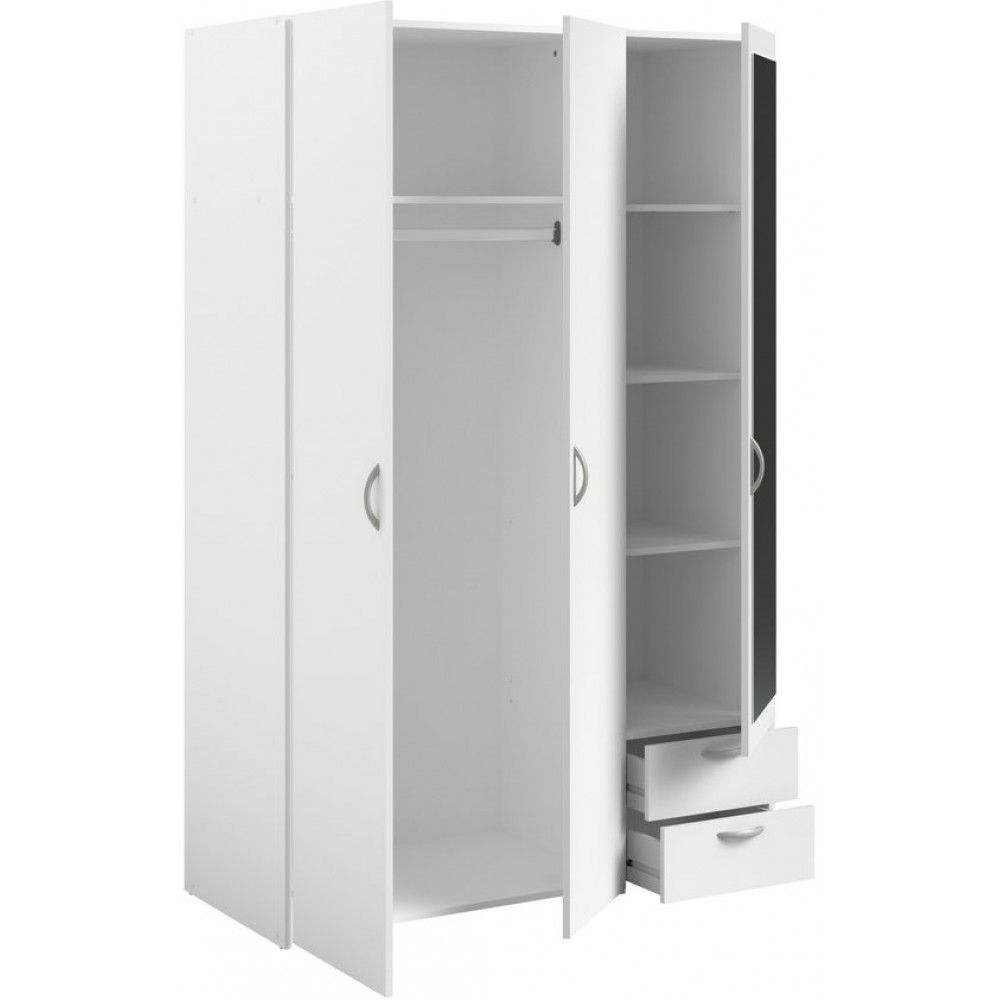 Ντουλάπα Dorm τρίφυλλη με καθρέπτη-Leuko