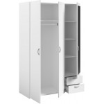 Ντουλάπα Dorm τρίφυλλη με καθρέπτη-Leuko