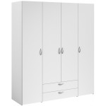 Ντουλάπα Dorm τετράφυλλη-Leuko-Χωρίς πατάρι