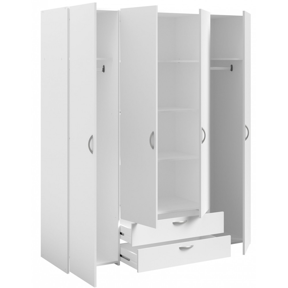 Ντουλάπα Dorm τετράφυλλη-Leuko-Χωρίς πατάρι