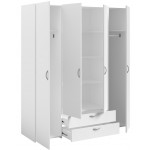 Ντουλάπα Dorm τετράφυλλη-Leuko-Χωρίς πατάρι