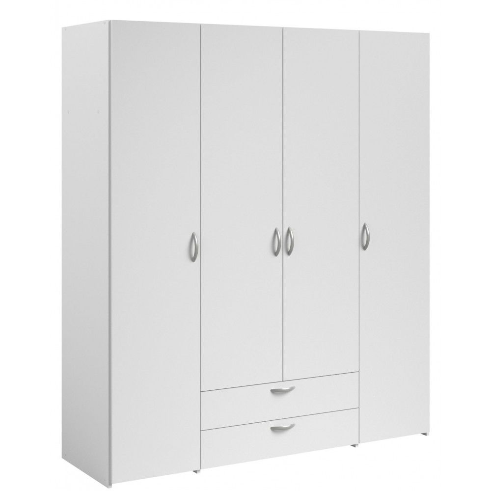 Ντουλάπα Dorm τετράφυλλη-Leuko-Χωρίς πατάρι