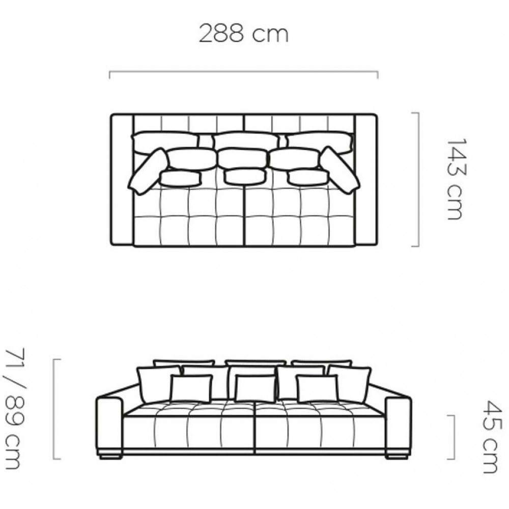 Καναπές Dimelo τριθέσιος-Petrol