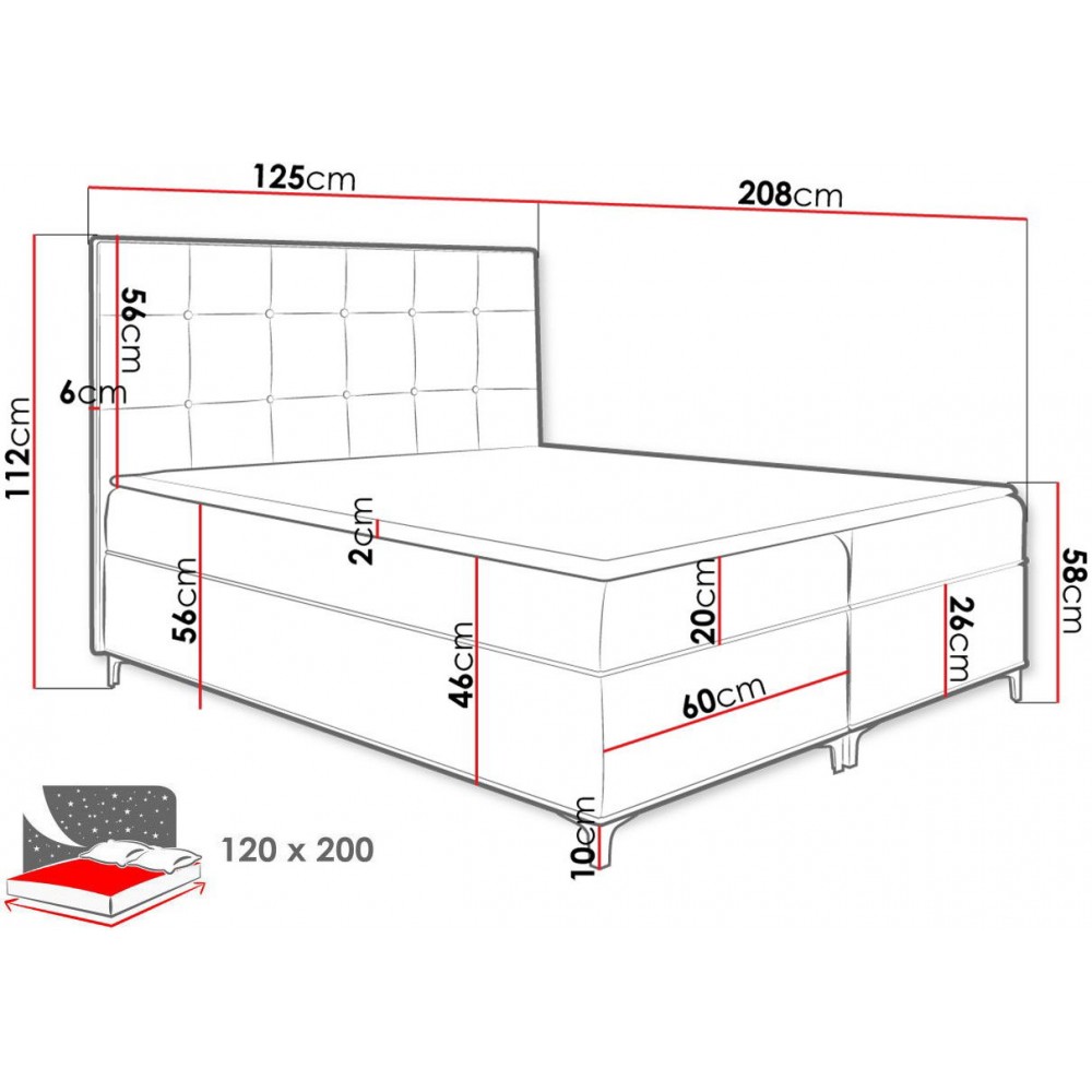 Επενδυμένο κρεβάτι Snake-Kafe-120 x 200