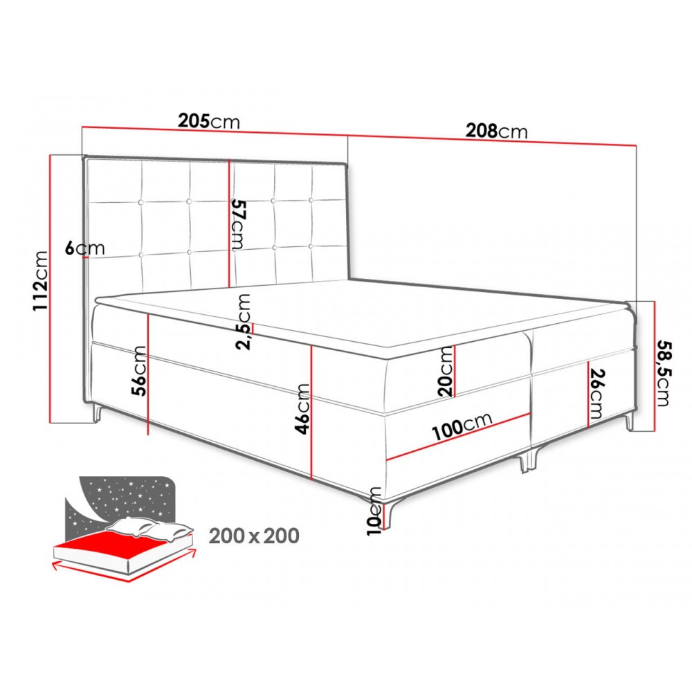 Επενδυμένο κρεβάτι Snake-Prasino-200 x 200