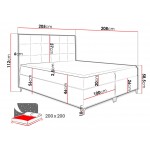 Επενδυμένο κρεβάτι Snake-Prasino-200 x 200