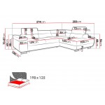 Γωνιακός Καναπές Torezio 274x203x87