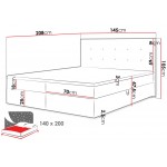 Επενδυμένο κρεβάτι Fado I με στρώμα και ανώστρωμα-Mple-140 x 200