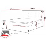 Επενδυμένο κρεβάτι Fado I με στρώμα και ανώστρωμα-Mple-160 x 200