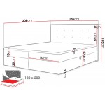 Επενδυμένο κρεβάτι Fado I με στρώμα και ανώστρωμα-Mple-180 x 200