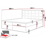 Επενδυμένο κρεβάτι Fado II με στρώμα και ανώστρωμα-Prasino-160 x 200